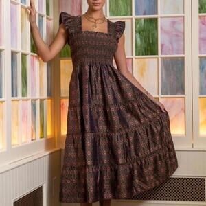 Hill House Home Hill house Ellie nap dress in “Jewel Brocade" Size S